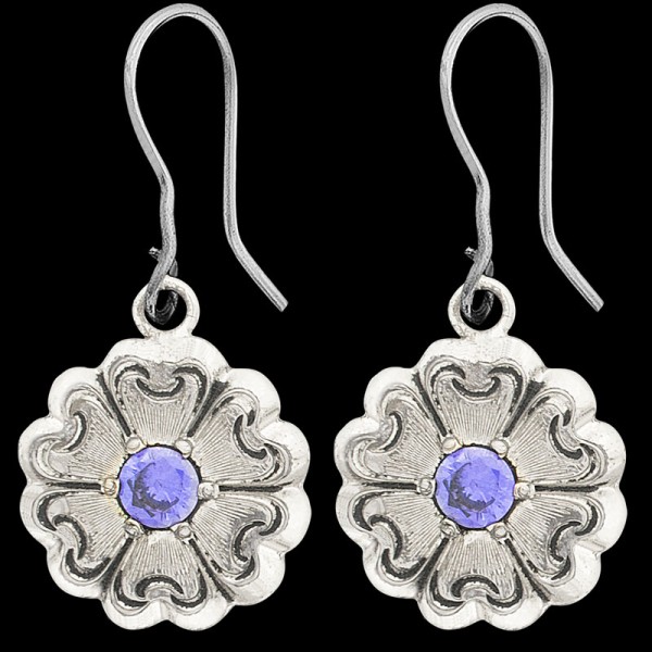 Customize now the simplicity of the Iris Flower Earrings adding a feminine touch to any Western outfit. Built on high quality German Silver flowers with personalized stones color. Order now!